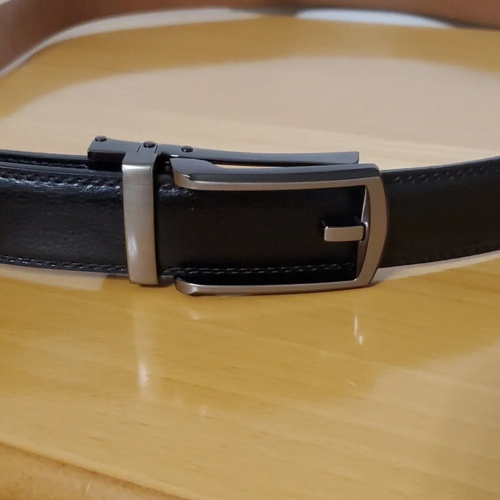 Comfort Click Black Adjustable Leather Belt
